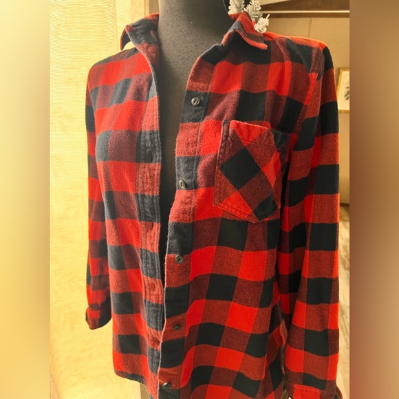 Madewell size m flannel red buffalo plaid - Picture 5 of 10
